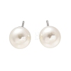 Brass ABS Imitation Pearl Stud Earrings EJEW-B132-01B-P-4