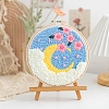 DIY Moon Pattern Punch Embroidery Beginner Kits for Beginners PW-WGB2670-03-1