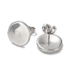 304 Stainless Steel Flat Round Ear Studs for Women EJEW-P234-13P-2