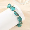 Dyed Natural Magnesite Nuggets Beaded Bracelets for Women BJEW-JB14252-2
