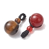 4Pcs 4 Colors Natural Carnelian & Amethyst & Green Aventurine & Tiger Eye Pendants PALLOY-TA00405-2