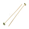 Brass Micro Pave Cubic Zirconia Stud Earring Findings CU-CBA4618-01G-05-2
