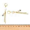 Star & Moon Natural Freshwater Shell Asymmetrical Earrings EJEW-JE07144-5