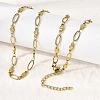 304 Stainless Steel Flower Link Chain Necklaces for Women NJEW-A046-02C-G-3