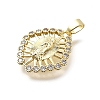 Brass Micro Pave Cubic Zirconia Pendants KK-P336-01F-G-2