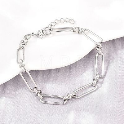 304 Stainless Steel Paperclip Chains Bracelet & Necklace Jewelry Sets SJEW-L199-02P-1