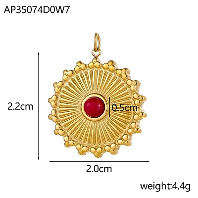 304 Stainless Steel & Natural & Synthetic Mixed Gemstone Beaded Pendants STAS-OY005-99G-1
