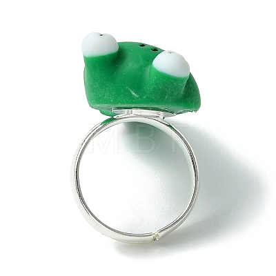 Frog Resin Finger Ring RJEW-JR00639-02-1