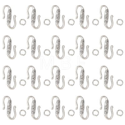 Tibetan Style Alloy S-Hook Clasps FIND-FS0005-25AS-1