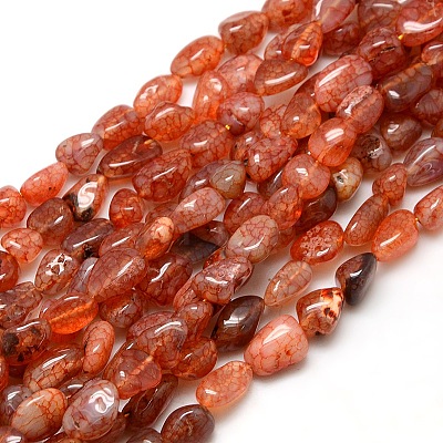Nuggets Natural Crackle Agate Beads Strands G-P031-M-1