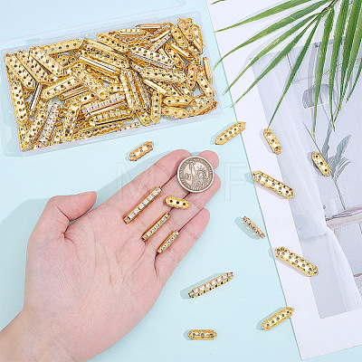 120Pcs 4 Styles Alloy Crystal Rhinestone Spacer Bars FIND-ME0004-07G-1