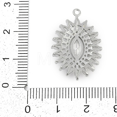 Brass Micro Pave Cubic Zirconia with Glass Pendants KK-Q026-11P-1