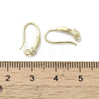 Brass Micro Pave Cubic Zirconia Earring Hooks KK-C048-13D-G-1