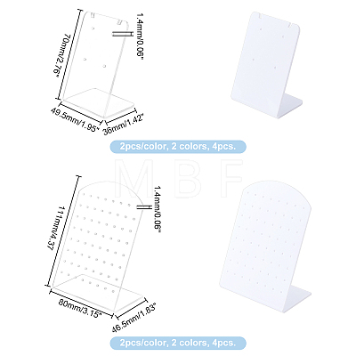 8Pcs 4 Style Acrylic Earring Stands Displays EDIS-FG0001-51-1