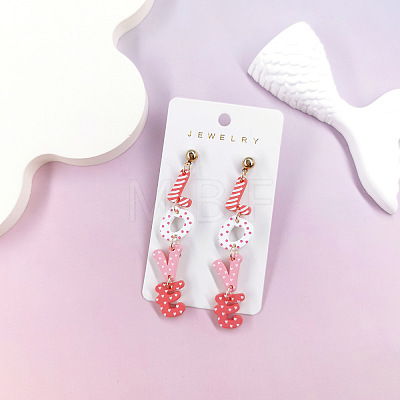 Acrylic Dangle Stud Earrings FS-WG919F8-01-1