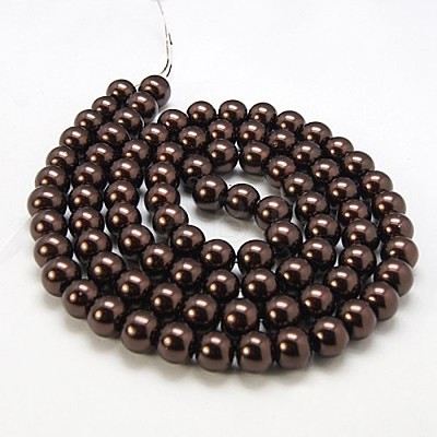 Glass Pearl Round Loose Beads For Jewelry Necklace Craft Making X-HY-6D-B40-1