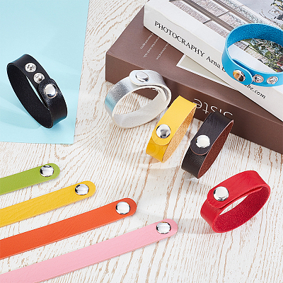 20Pcs 10 Colors 16MM Adjustable Imitation Leather Cord Bracelets BJEW-ME0001-21-1