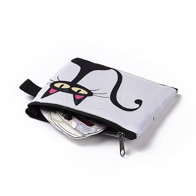 Cute Cat Polyester Zipper Wallets ANIM-PW0002-28B-1