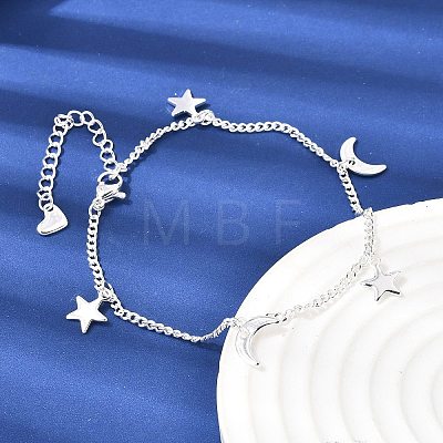304 Stainless Steel Charm Bracelets BJEW-K305-14S-1
