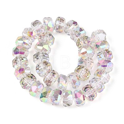 Electroplate Transparent Glass Beads Strands EGLA-N022-04A-D18-1