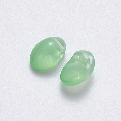 Spray Painted Imitation Jade Glass Charms GLAA-R211-05-J05-1