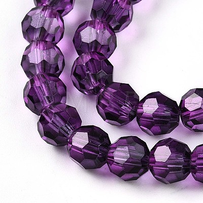 Baking Paint Transparent Glass Beads Strands LS-DGLA-A035-T6mm-A09-1