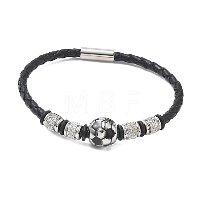 Braided Microfiber Leather Cord Bracelets BJEW-C153-01D-1