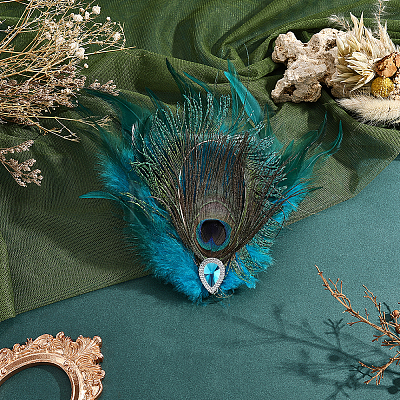Feather & Alloy Alligator Hair Clips PHAR-WH0018-31-1