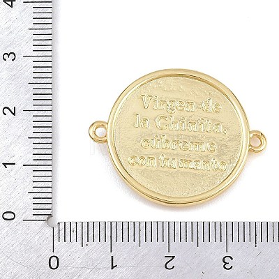 Religion Brass Pave Clear Cubic Zirconia Connector Charms KK-L275-01G-1