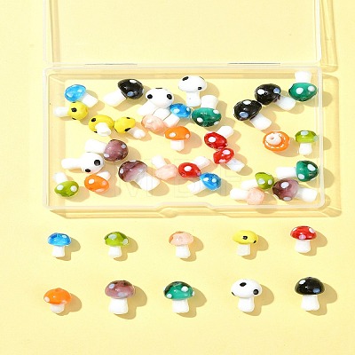 10 Colors Mushroom Handmade Lampwork Beads LAMP-FS0001-15-1