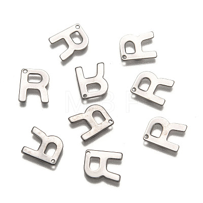 Tarnish Resistant 304 Stainless Steel Letter Charms STAS-O072-R-1