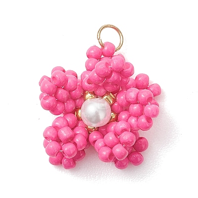 Glass Seed Beaded Pendants PALLOY-MZ01246-01-1