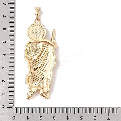 Brass Clear Cubic Zirconia Pendants KK-Z050-03G-04-1