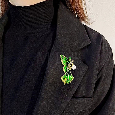 Butterfly Fairy Enamel Pin with Crystal Rhinestone JEWB-P016-02LG-02-1