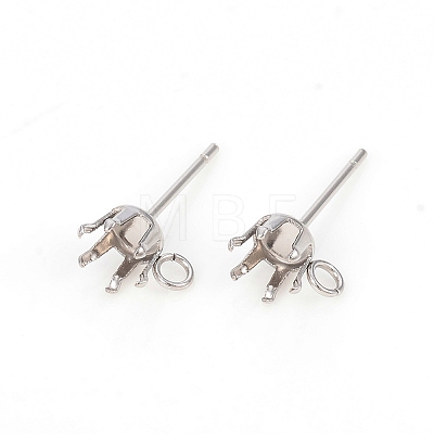 304 Stainless Steel Post Stud Earring Settings STAS-I150-05D-P-1