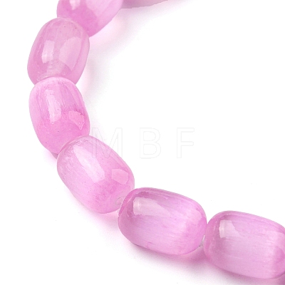Natural Selenite Column Beaded Stretch Bracelet for Women BJEW-I312-02-1