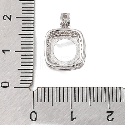 925 Sterling Silver Micro Pave Cubic Zirconia Pendant Setting STER-H113-04P-03-1