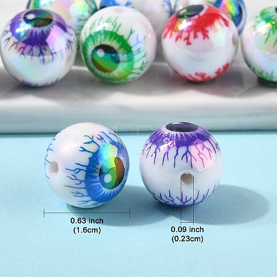 10Pcs Printed Acrylic Beads OACR-YW0005-02-1