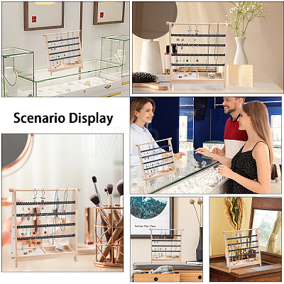 5-Tier Detachable Wooden Jewelry Display Stands with Tray NDIS-WH0006-14-1