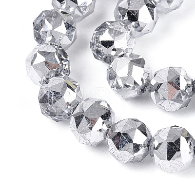 Electroplate Transparent Glass Round Beads Strands EGLA-T029-8mm-12T-04-1