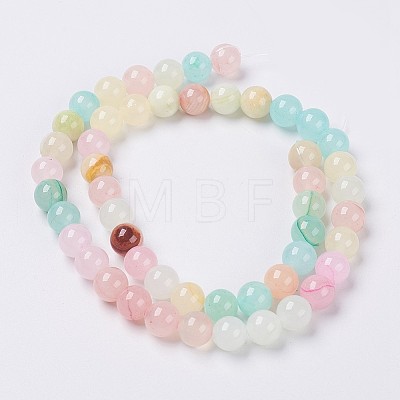 Natural Colorful Green Jade Beads Strands G-G757-01-8mm-1
