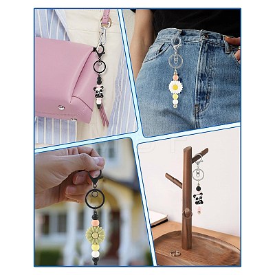 15Pcs Plastic Beadable Keychains KEYC-FS00047-1