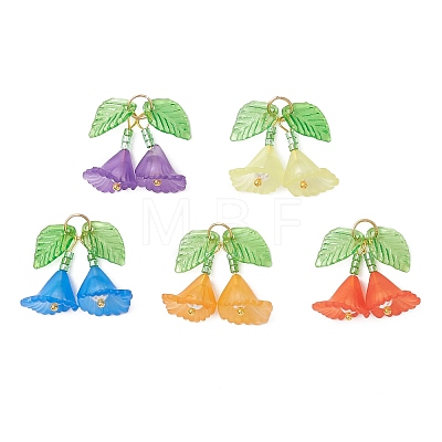 5Pcs 5 Colors Transparent Acrylic Pendants PALLOY-MZ01206-1