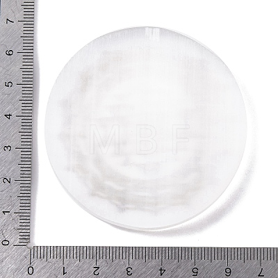 Flat Round Natural Selenite Slice Coasters DJEW-C015-02G-01-1