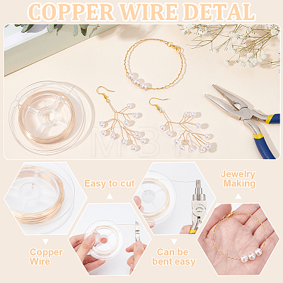 Copper Wire for Jewelry Craft Making CWIR-WH0016-03-1