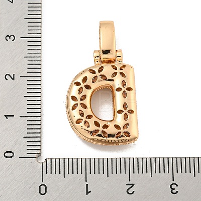 Brass Micro Pave Clear Cubic Zirconia Pendants KK-B099-01G-D-1