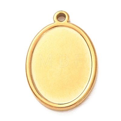 304 Stainless Steel Pendant Cabochon Settings STAS-Z204-04G-08-1