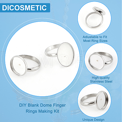 DIY Blank Dome Finger Rings Making Kit DIY-DC0001-62-1