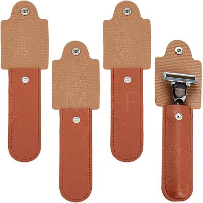 4Pcs PU Leather Razor Sheath AJEW-FH0002-72B-1