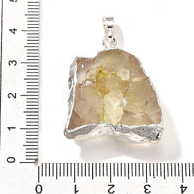 Raw Rough Natural Dyed Quartz Crystal Pendants G-G895-05S-04-1